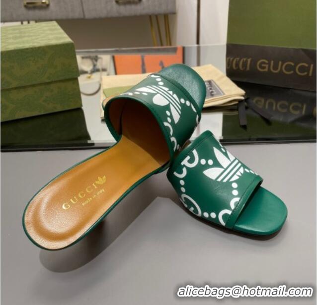 Unique Style adidas x Gucci Leather Slide Sandals 7.5cm Green 3020827