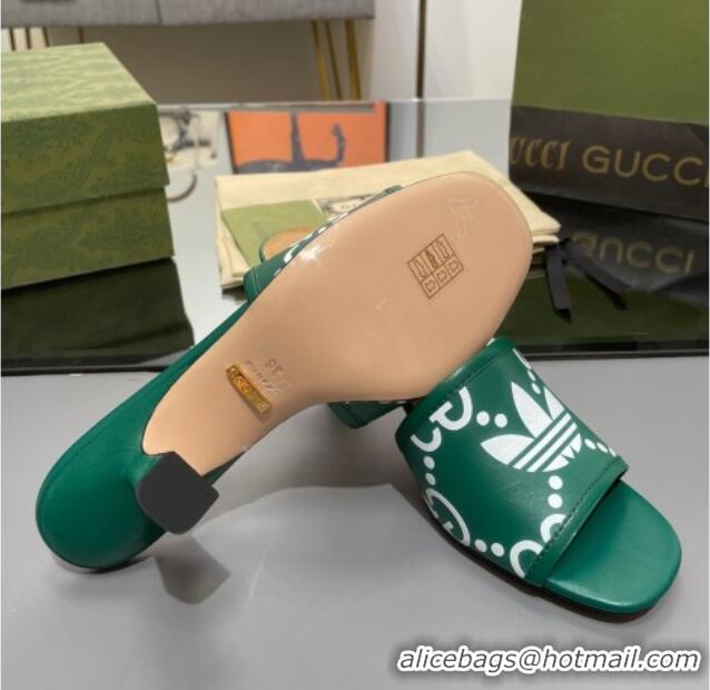 Unique Style adidas x Gucci Leather Slide Sandals 7.5cm Green 3020827