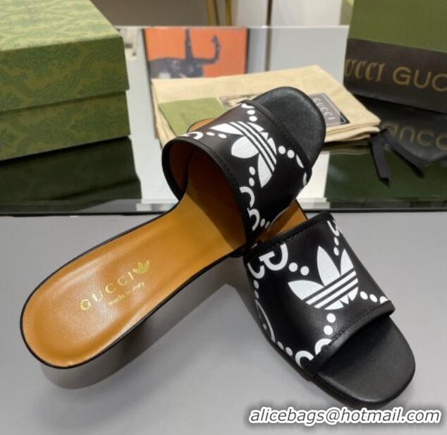 Purchase adidas x Gucci Leather Slide Sandals 7.5cm Black 3020828