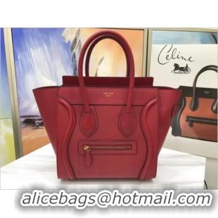 Good Product Celine Luggage Micro Tote Bag Original Leather CLY33081M Red