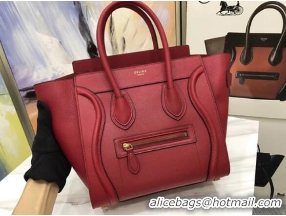 Good Product Celine Luggage Micro Tote Bag Original Leather CLY33081M Red