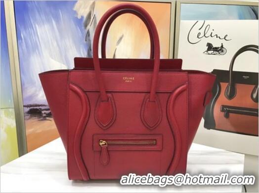 Good Product Celine Luggage Micro Tote Bag Original Leather CLY33081M Red