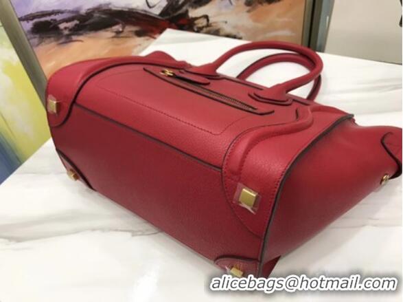 Good Product Celine Luggage Micro Tote Bag Original Leather CLY33081M Red