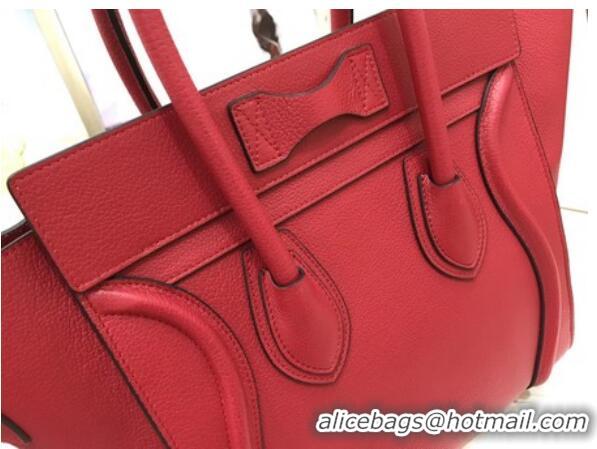 Good Product Celine Luggage Micro Tote Bag Original Leather CLY33081M Red