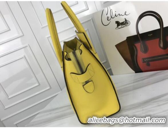 Top Grade Celine Luggage Micro Tote Bag Original Leather CLY33081M Lemon