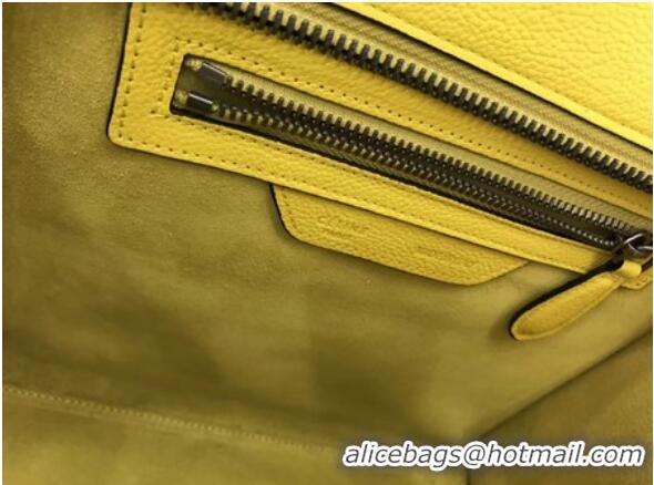 Top Grade Celine Luggage Micro Tote Bag Original Leather CLY33081M Lemon