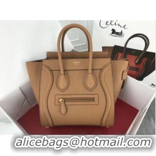 Unique Style Celine Luggage Micro Tote Bag Original Leather CLY33081M Apricot