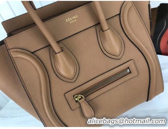 Unique Style Celine Luggage Micro Tote Bag Original Leather CLY33081M Apricot