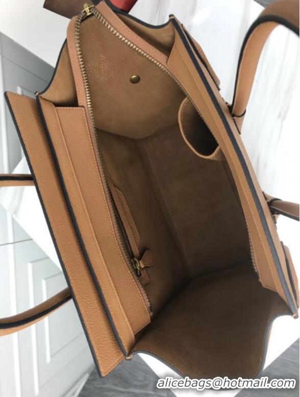 Unique Style Celine Luggage Micro Tote Bag Original Leather CLY33081M Apricot