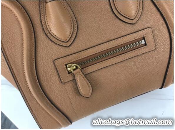 Unique Style Celine Luggage Micro Tote Bag Original Leather CLY33081M Apricot