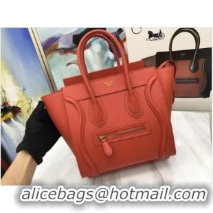 Top Quality Celine Luggage Micro Tote Bag Original Leather CLY33081M Orange