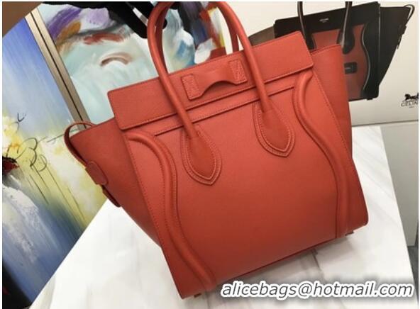 Top Quality Celine Luggage Micro Tote Bag Original Leather CLY33081M Orange