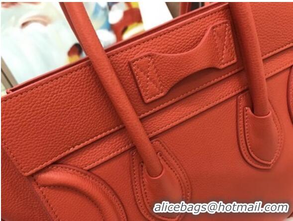 Top Quality Celine Luggage Micro Tote Bag Original Leather CLY33081M Orange