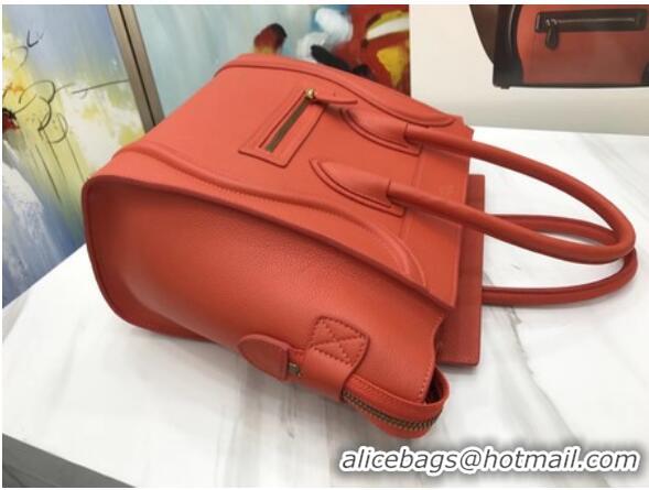 Top Quality Celine Luggage Micro Tote Bag Original Leather CLY33081M Orange