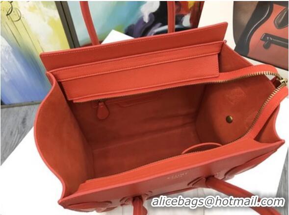 Top Quality Celine Luggage Micro Tote Bag Original Leather CLY33081M Orange