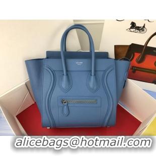 Free Shipping Discount Celine Luggage Micro Tote Bag Original Leather CLY33081M blue