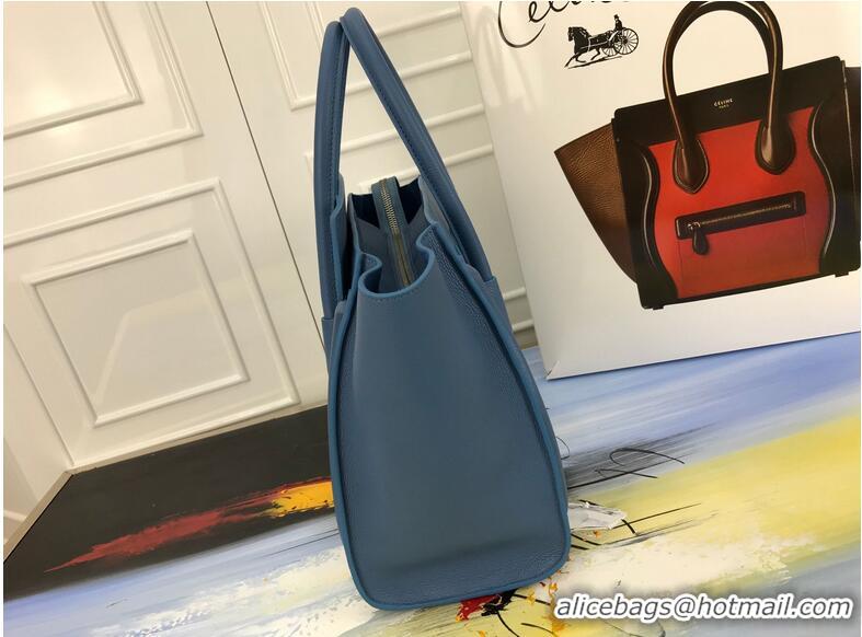 Free Shipping Discount Celine Luggage Micro Tote Bag Original Leather CLY33081M blue