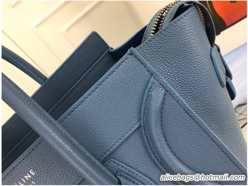 Free Shipping Discount Celine Luggage Micro Tote Bag Original Leather CLY33081M blue