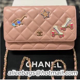 Top Quality Chanel CLASSIC WALLET ON CHAIN AP0250 Pink