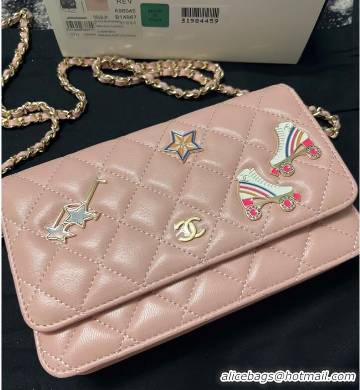 Top Quality Chanel CLASSIC WALLET ON CHAIN AP0250 Pink