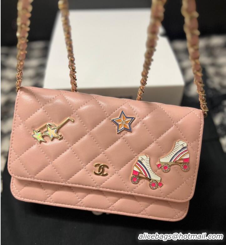 Top Quality Chanel CLASSIC WALLET ON CHAIN AP0250 Pink