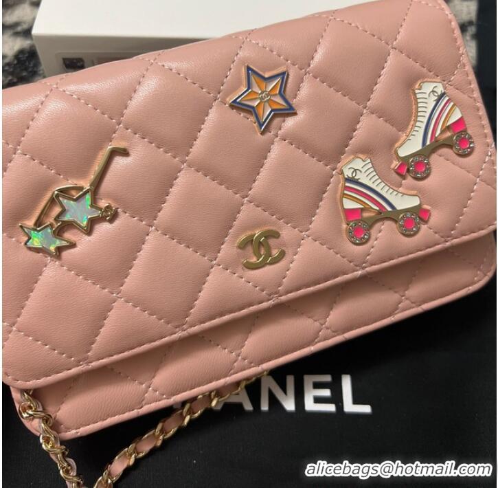 Top Quality Chanel CLASSIC WALLET ON CHAIN AP0250 Pink