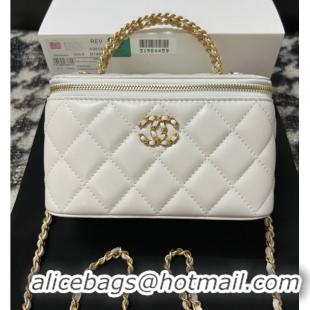 Famous Brand CHANEL CLUTCH WITH CHAIN AP3747 white