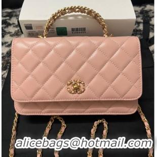 Unique Discount CHANEL FLAP PHONE HOLDER WITH CHAIN AP3566 pink