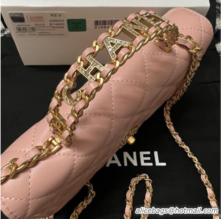 Unique Discount CHANEL FLAP PHONE HOLDER WITH CHAIN AP3566 pink