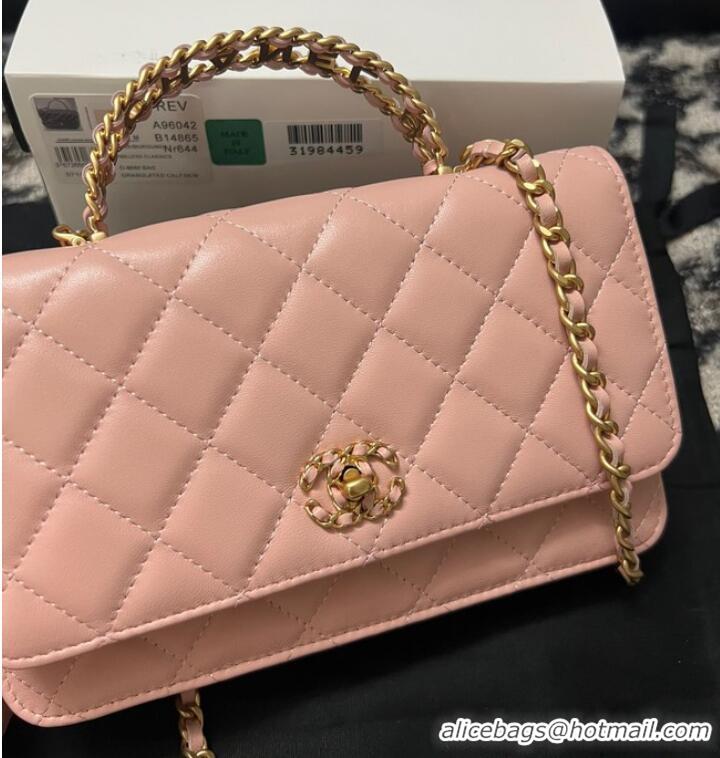 Unique Discount CHANEL FLAP PHONE HOLDER WITH CHAIN AP3566 pink