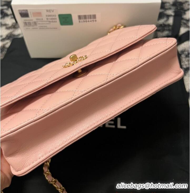 Unique Discount CHANEL FLAP PHONE HOLDER WITH CHAIN AP3566 pink