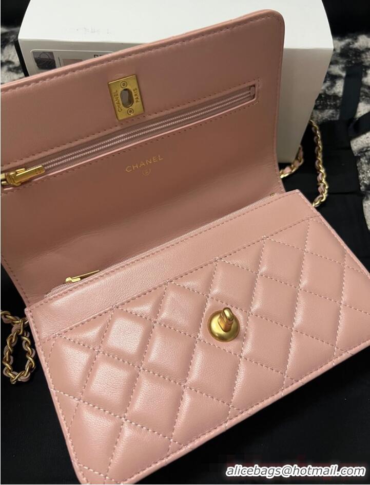 Unique Discount CHANEL FLAP PHONE HOLDER WITH CHAIN AP3566 pink