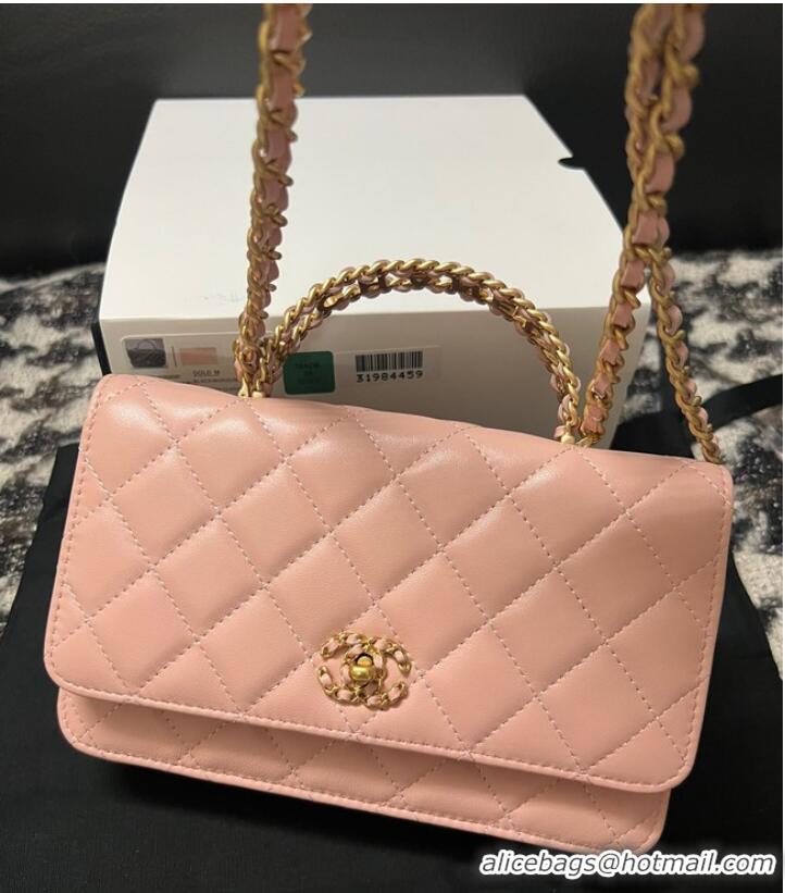 Unique Discount CHANEL FLAP PHONE HOLDER WITH CHAIN AP3566 pink