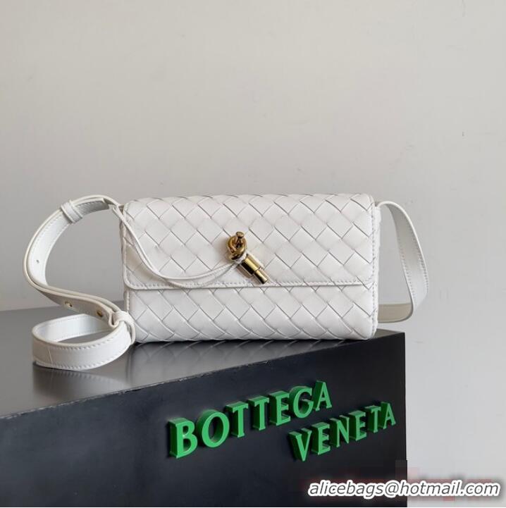 Buy Luxury Bottega Veneta Mini Andiamo Cross-Body Bag 755545 White