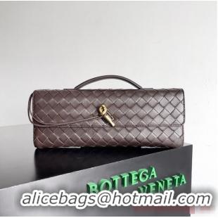 Luxurious Bottega Veneta Long Clutch Andiamo With Handle 741511 Fondant