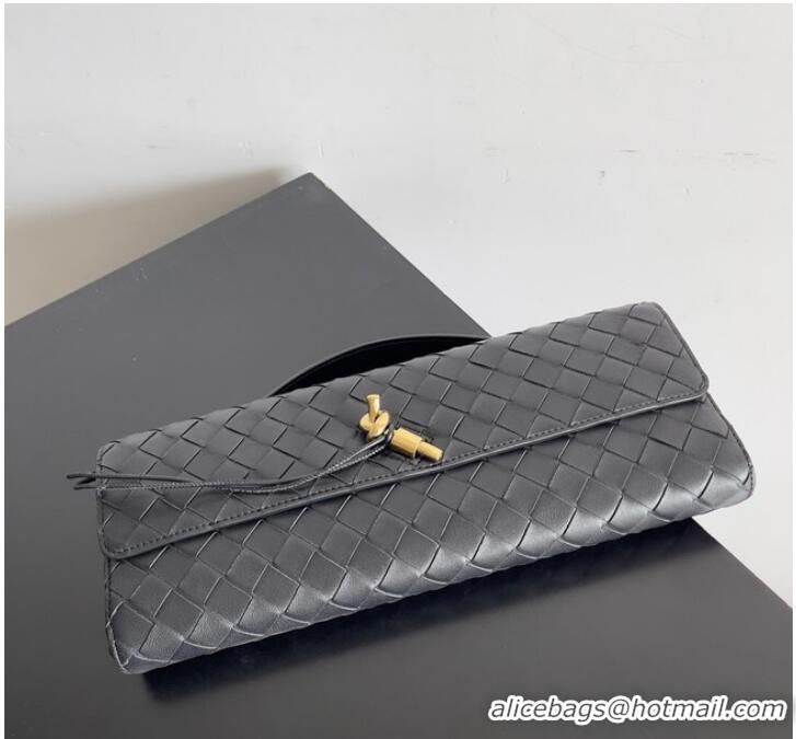 Buy Classic Bottega Veneta Long Clutch Andiamo With Handle 741511 Black