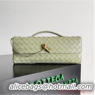 Grade Quality Bottega Veneta Long Clutch Andiamo With Handle 741511 light green