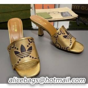 Best Price adidas x Gucci Leather Slide Sandals 7.5cm Gold 020829