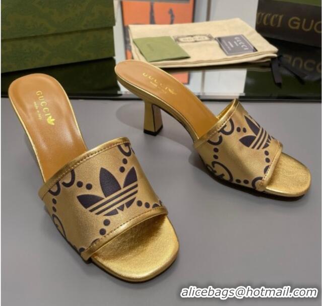 Best Price adidas x Gucci Leather Slide Sandals 7.5cm Gold 020829