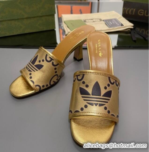 Best Price adidas x Gucci Leather Slide Sandals 7.5cm Gold 020829