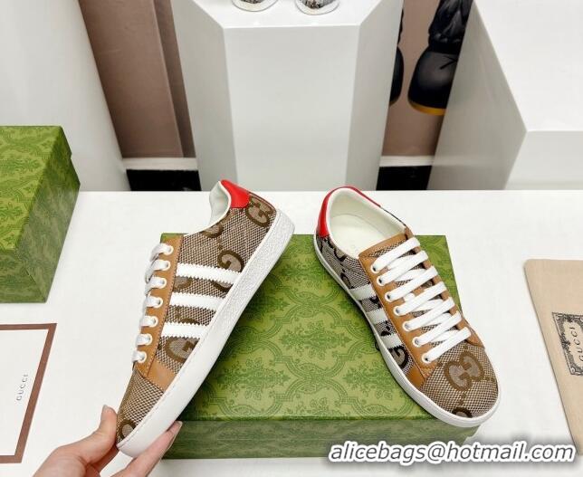 Good Quality Gucci x Adidas Gazelle Maxi-GG Canvas Sneakers Camel 406040