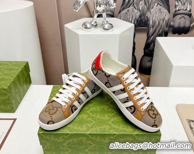 Good Quality Gucci x Adidas Gazelle Maxi-GG Canvas Sneakers Camel 406040