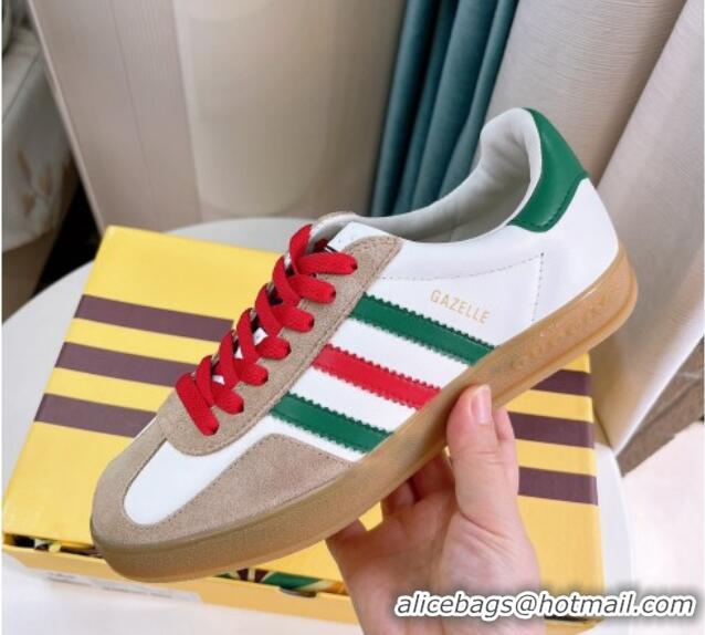 Shop Cheap adidas x Gucci Gazelle Leather Low-top Sneakers White 024002