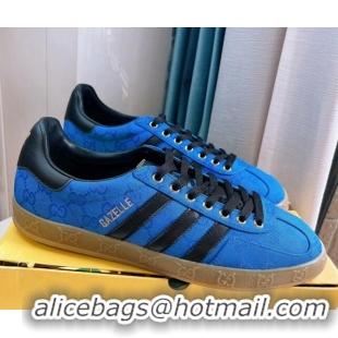 Sophisticated adidas x Gucci Gazelle GG Canvas Low-top Sneakers Blue 024005