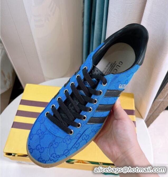 Sophisticated adidas x Gucci Gazelle GG Canvas Low-top Sneakers Blue 024005