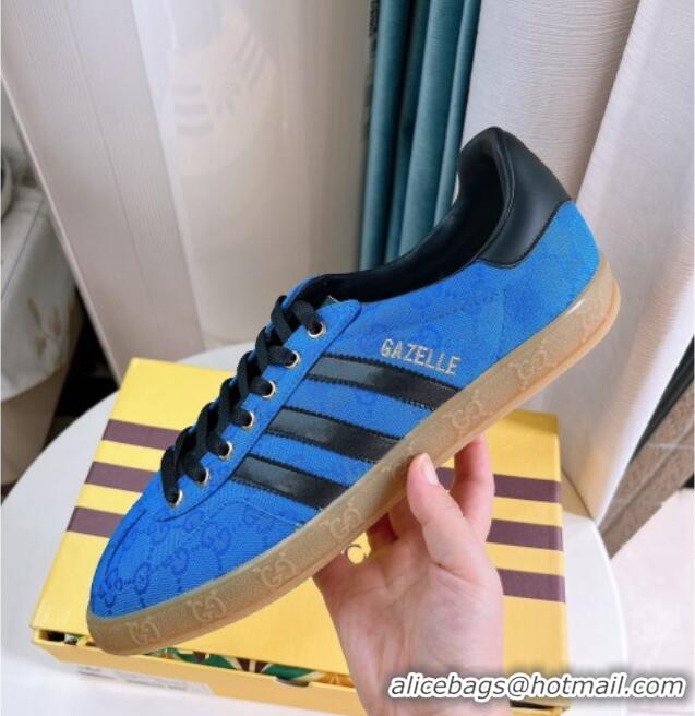 Sophisticated adidas x Gucci Gazelle GG Canvas Low-top Sneakers Blue 024005