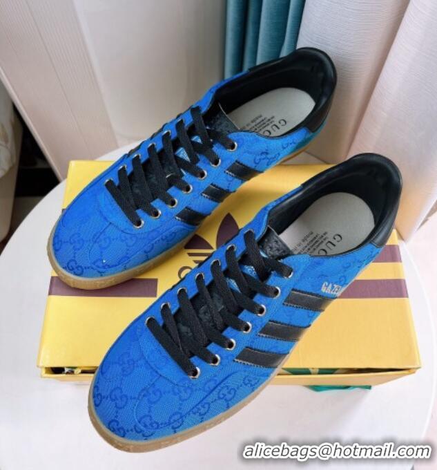 Sophisticated adidas x Gucci Gazelle GG Canvas Low-top Sneakers Blue 024005