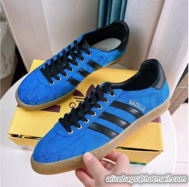 Sophisticated adidas x Gucci Gazelle GG Canvas Low-top Sneakers Blue 024005