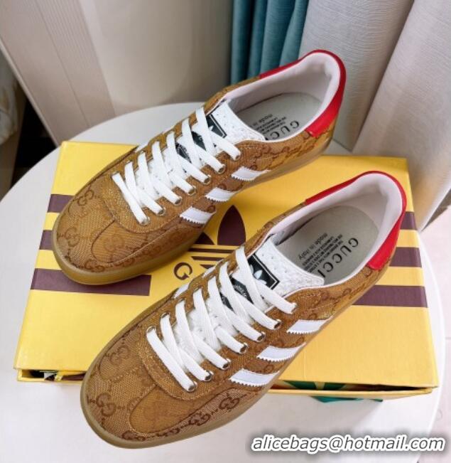 Sumptuous adidas x Gucci Gazelle GG Canvas Low-top Sneakers Yellow 024006