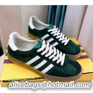 Grade Quality adidas x Gucci Gazelle Suede Low-top Sneakers Green 024007